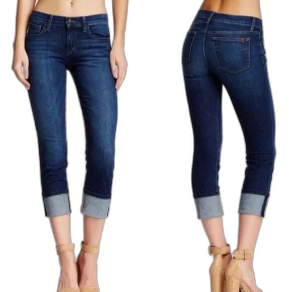 Joe's The Best Friend Cuffed Mid Rise Jeans Blue 24 - Picture 1 of 5